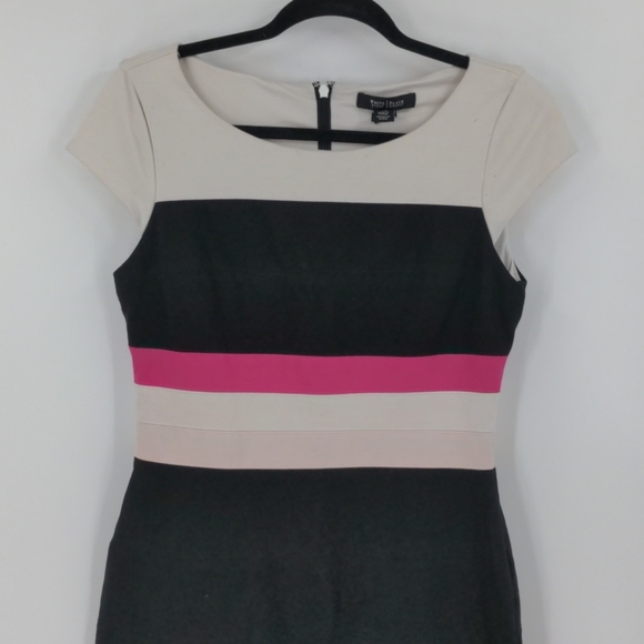 *Sold*WHITE HOUSE BLACK MARKET Striped Sheath Dress - Picture 2 of 6